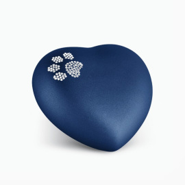 Herz-Tierurne - Keramik blau Einzelpfote 58-500-6118