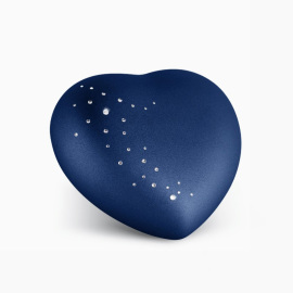 Herz-Tierurne - Keramik blau mit Sterne 58-500-6115