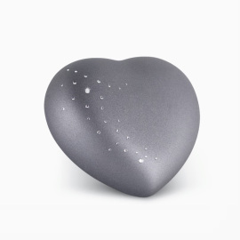 Herz-Tierurne - Keramik grau mit Sterne 58-500-6055