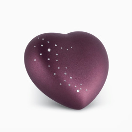 Herz-Tierurne - Keramik violett mit Sterne 58-500-6125